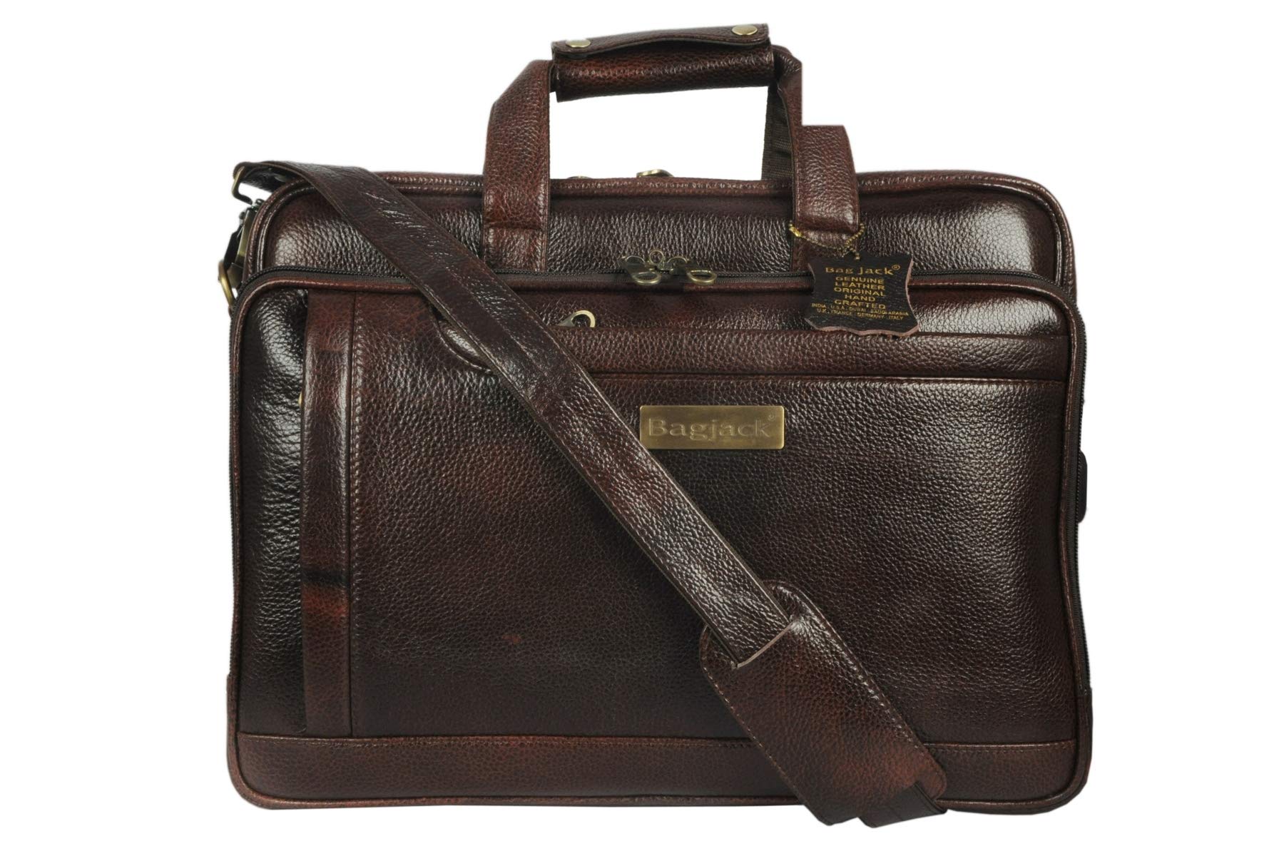 Hidekin BAG JACK - Natural Grain Leather | Handcrafted | Aldebaran | Men Office Leather Laptop Bag | 15.6/17 Inch | (Brown) (B01NBJ9Q69) Amazon Price History, Amazon Price Tracker