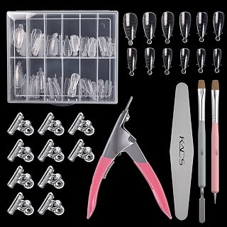 KADS Nail Dual Forms for Gel Set 120Pcs Nail Mold Extension Forms 10pcs Nail Clips Nail Brush Nail Files Nail Brush Dotting Pen False Nails Cutter