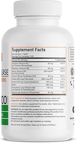 Miniatura 2 de Laboratorios Bronson complejo de súper vitamina B de liberación lenta sostenida vitamina B2 B3 B6 B9 ácido fólico B12 No Model 1