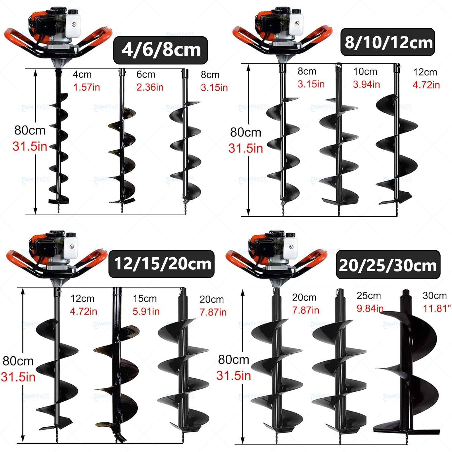 Mototrivella Benzina,Vanga per Orto Scoppio,999cc 8.5 CV, Motore Affidabile,Alta Efficienza,per Foratura Terra,Trapanaggio Pali, Giardinaggio Professionale e Agricoltura 20cm