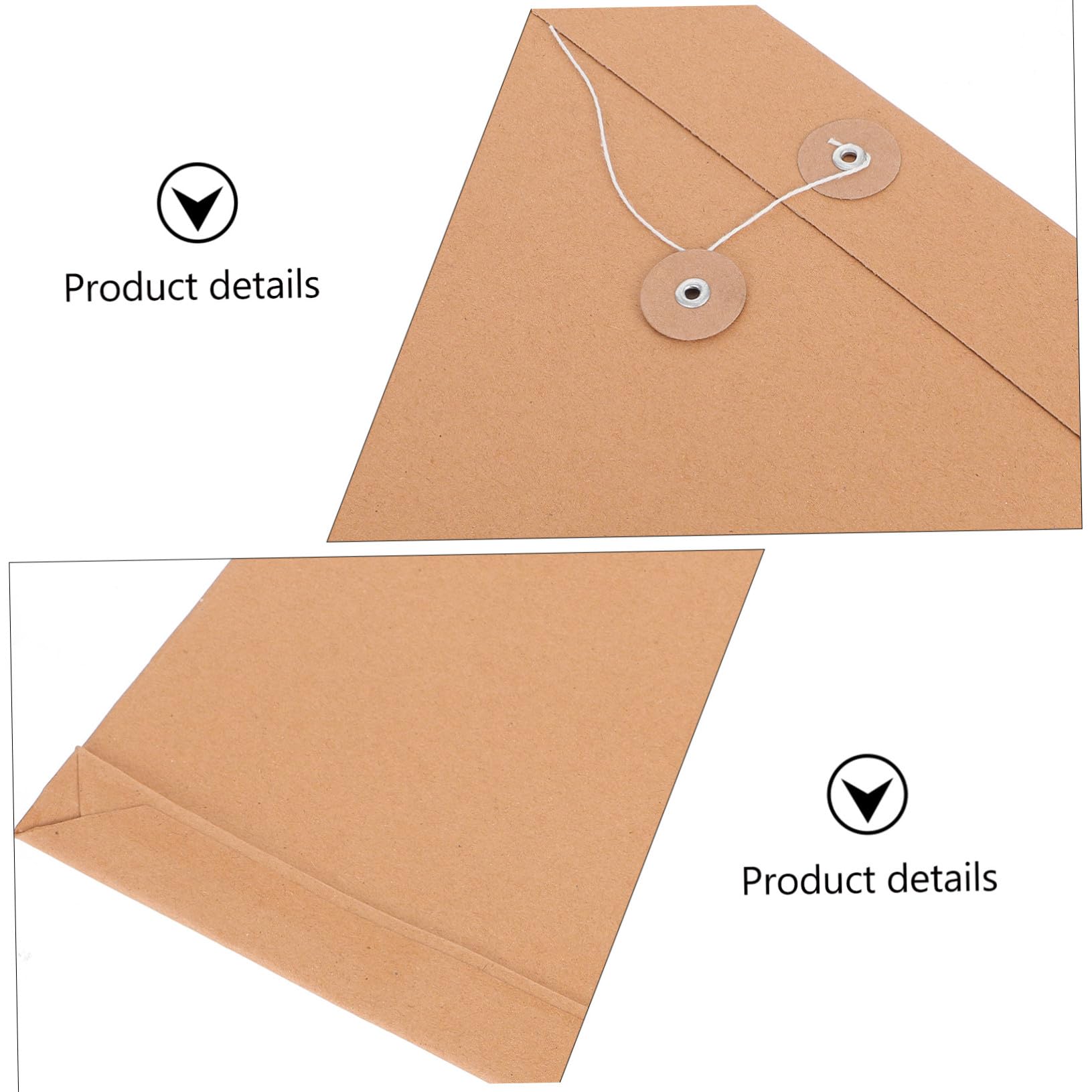 25 piezas Carpeta de Papel Kraft con Cierre Botón Portadocumentos Carta para Oficina y Negocios Bolsa Organizadora Ligera para Almacenamiento de Archivos