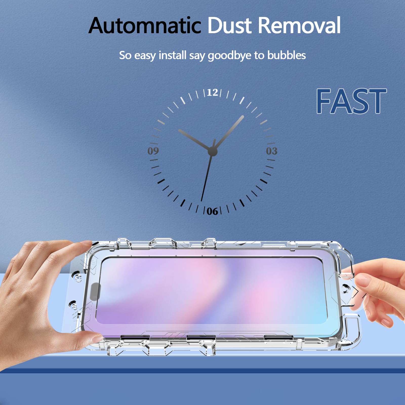 Pollachi [2 Pezzi Vetro Temperato per iPhone 17 Pro Max Pellicola Protettiva+Strumento per La Rimozione Della Polvere，Accessori di protezione per cellulari iPhone 17 Pro Max,Installazione 30s