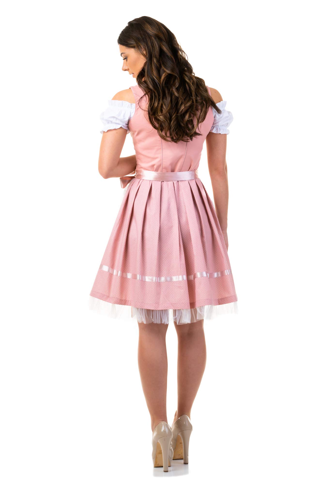 Trachtl.de Dirndl Damen Sarah IN ROSA 2.TLG Trachtenkleid und SCHÜRZE (ohne Bluse)