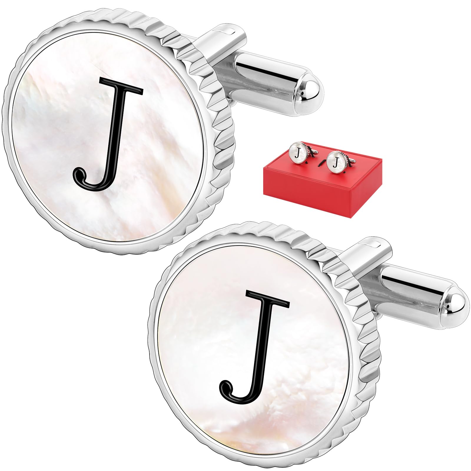 Cuff Links Mens Golden Silver Gunmetal Black, Cufflinks for Men Custom Initial Personalized Mother Of Pearl Mens Cufflink for Shirt Golden Silver Gunmetal Black Cuff Link Shirt for Wedding