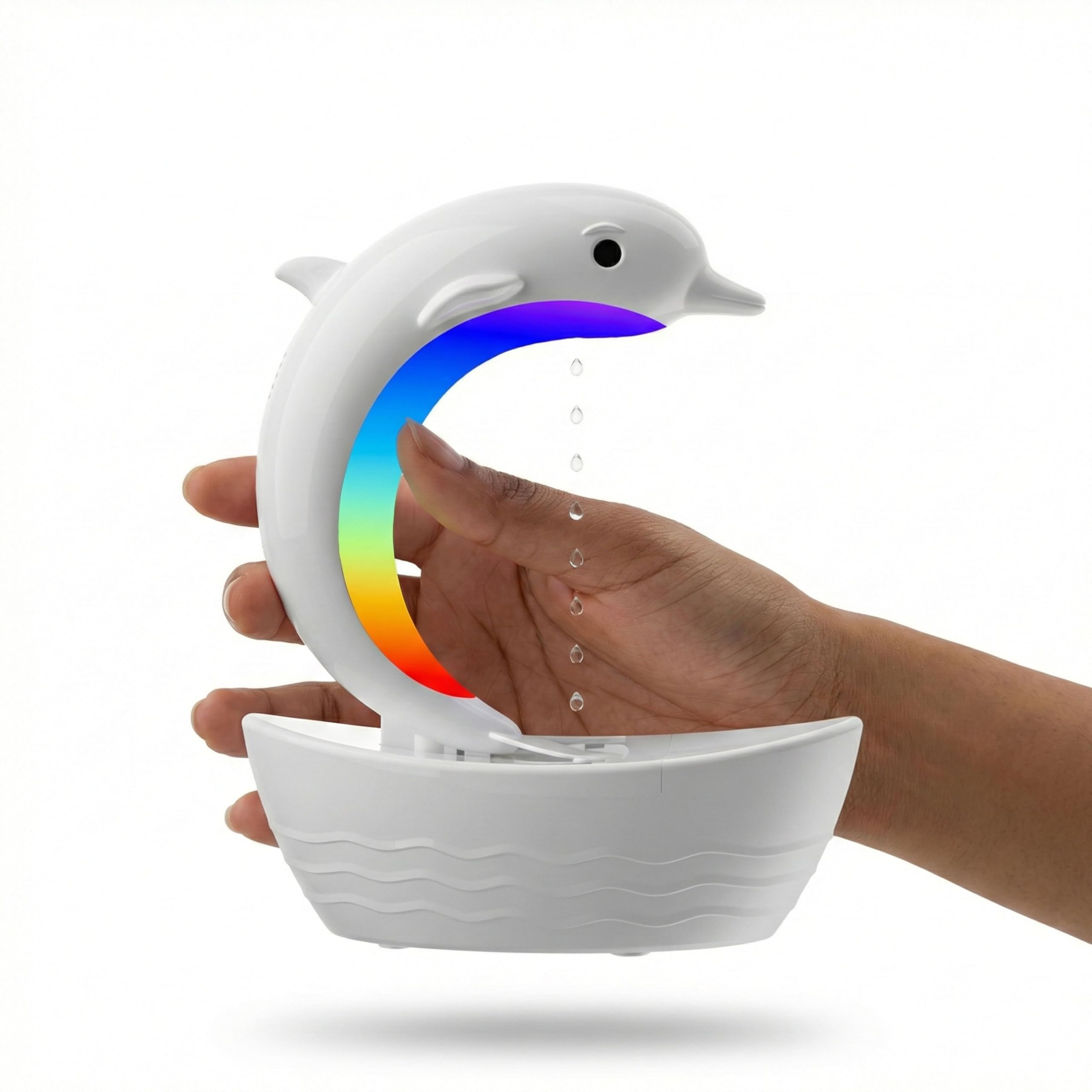 Drumstone Dolphin Shaped Air Humidifier with Bluetooth Speaker, 400ml Cool Mist Diffuser, Wireless Audio, LED Light, Quiet Operation, Auto Shut-Off, Decorative Device for Bedroom, Desk & Home Use-image-48