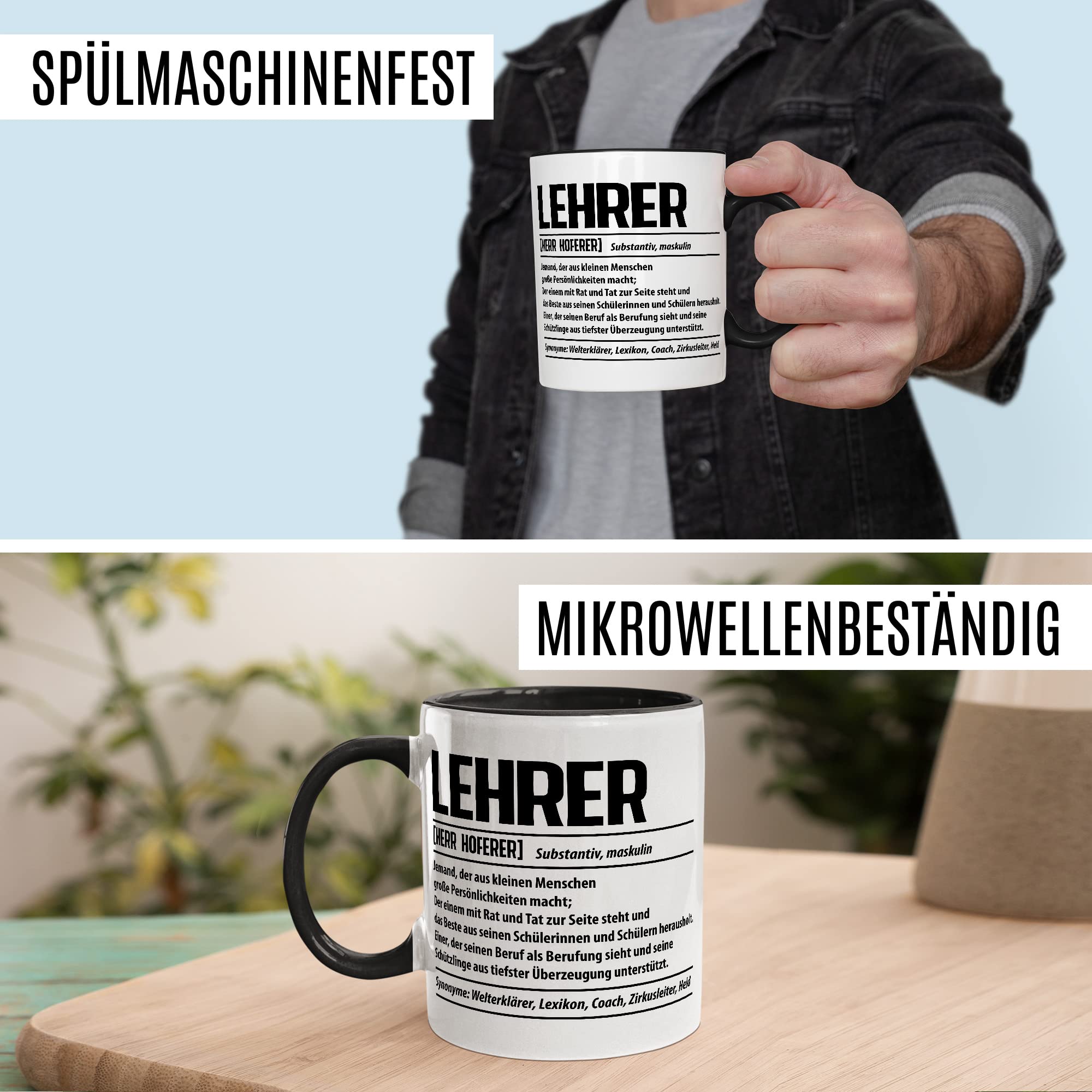 Tazza Personalizzata Per Insegnante Con Definizione Del Nome - 330 Ml - Ceramica Lavabile In Lavastoviglie - Stampa Su Entrambi I Lati - 2