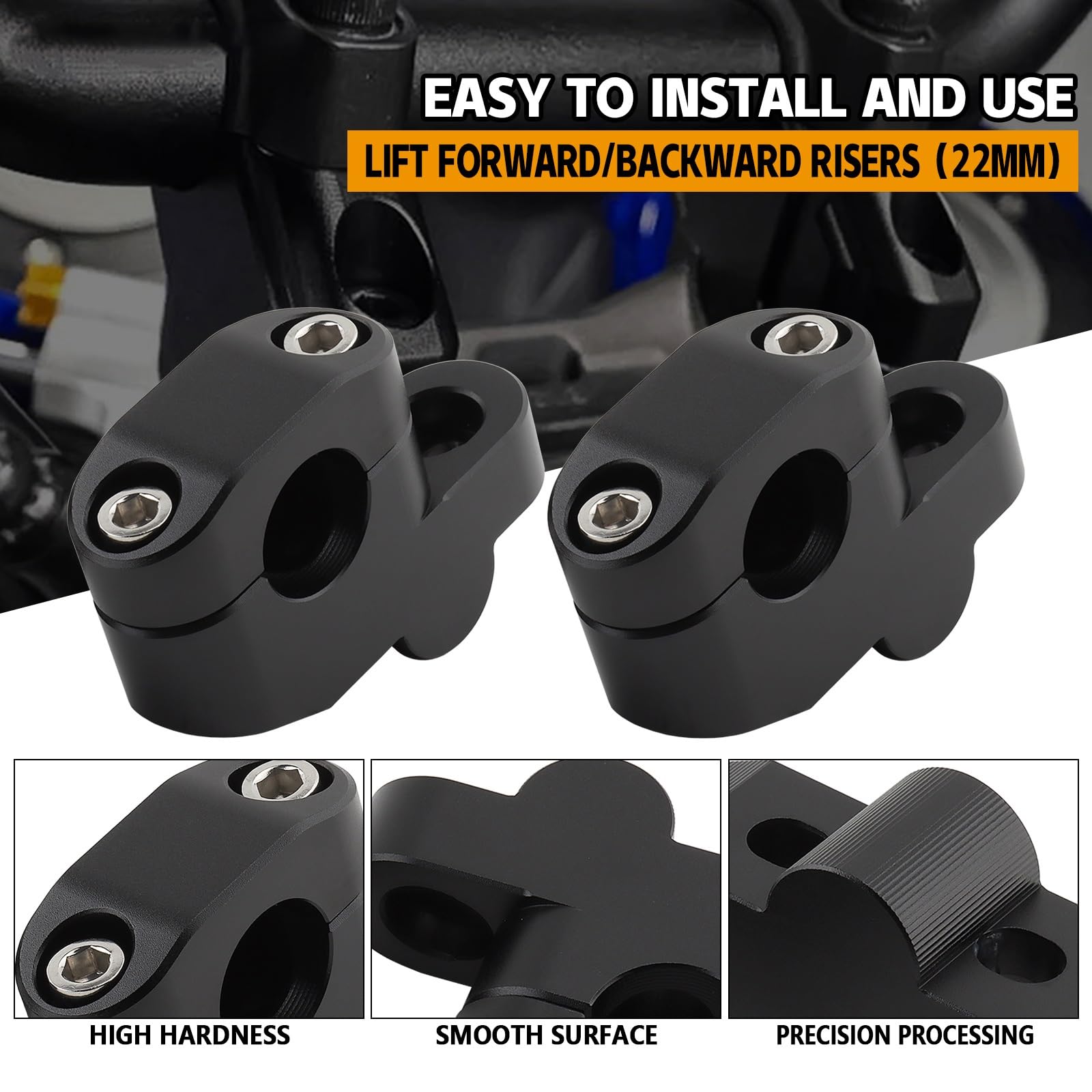 Risers De Guidon 22mm 25mm 28mm, Extension Arrière Déplacée pour Ducati Dirtbikes ATV
