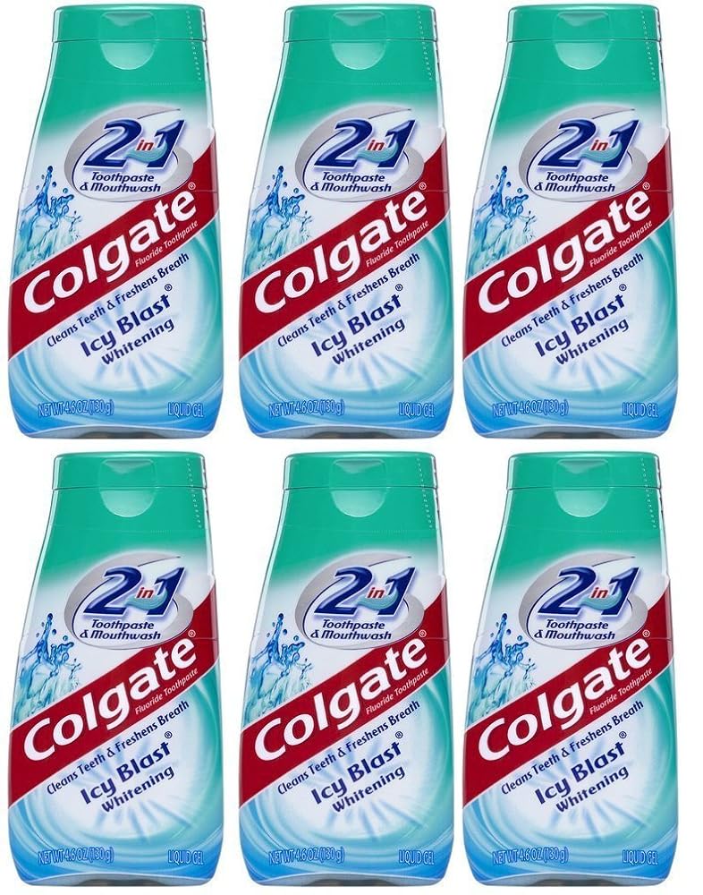 Colgate 2 in 1 Toothpaste Mouthwash Whitening 4.6 Tubes, Icy Blast, 27.6 — 27.6 oz