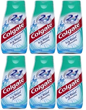 Colgate 2 in 1 Toothpaste Mouthwash Whitening 4 6 Tubes Icy Blast 27 6 Oz Pack of 6