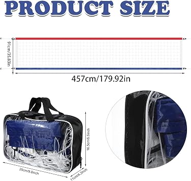 Pool Volleyball Net | 3x15ft Heavy Duty Pool Volleyball Net | Adjustable Pool Volleyball Net Replacement for Inground Pools for Garden, Beach, Water Games, Outdoor