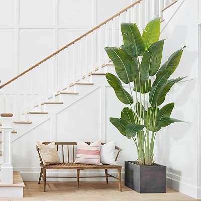 Artificial Bird of Paradise Plant 5 Ft Tall Fake Banana Leaf Plant for