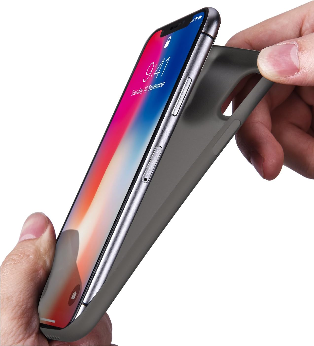 TOZO for iPhone X Case PP 0.35mm World's est Protect Hard Case Semi Transparent Light Weight Matte Black