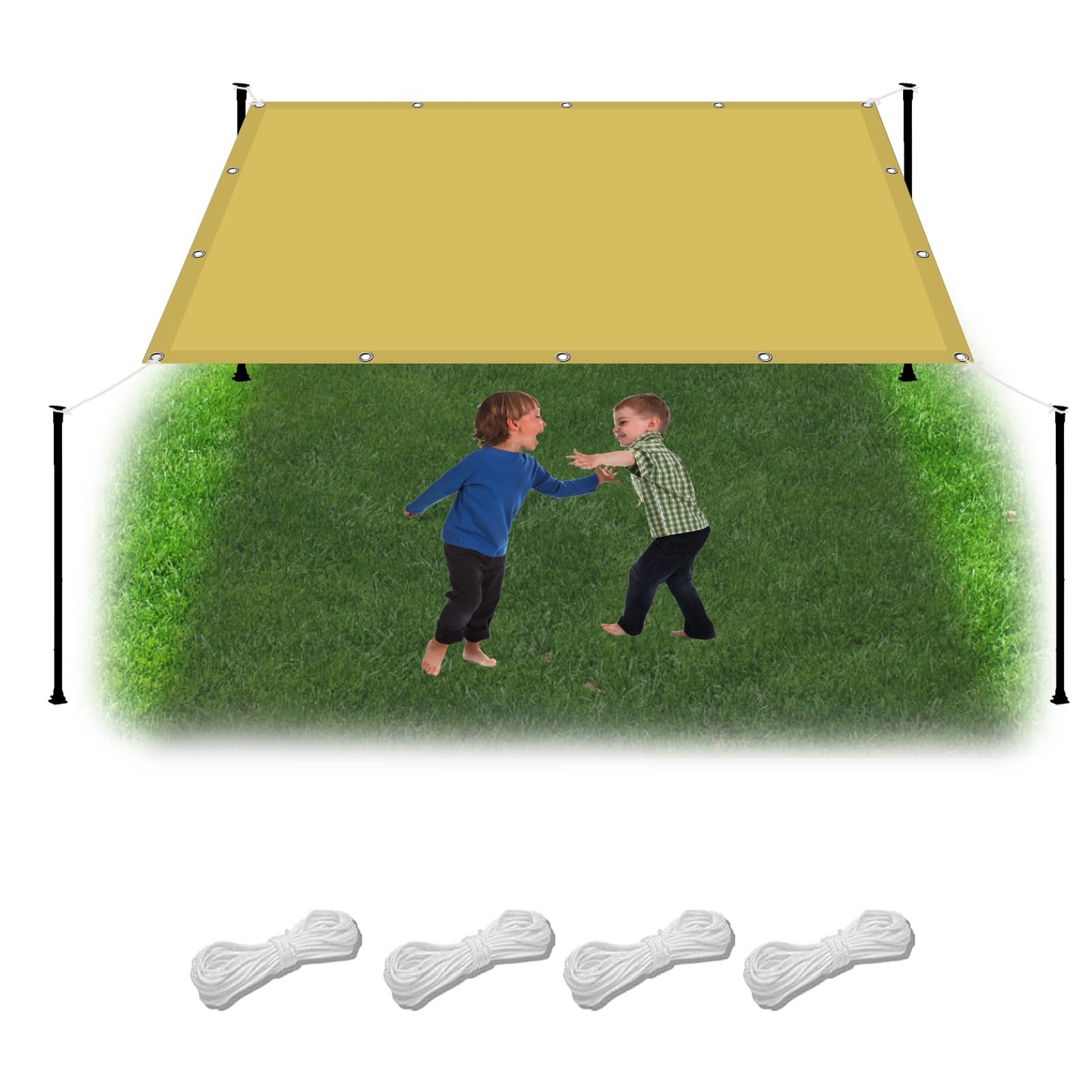Voile d'ombrage imperméable crème idéal pour aménager un petit balcon ou coin terrasse