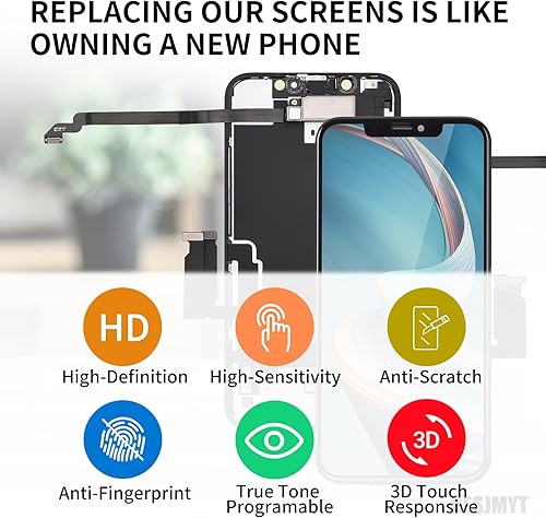 Miniatura 5 de para iPhone XR Reemplazo de pantalla de 6.1 pulgadas con altavoz de oído Kit de sensor de proximidad de montaje completo Pantalla LCD 3D Touch