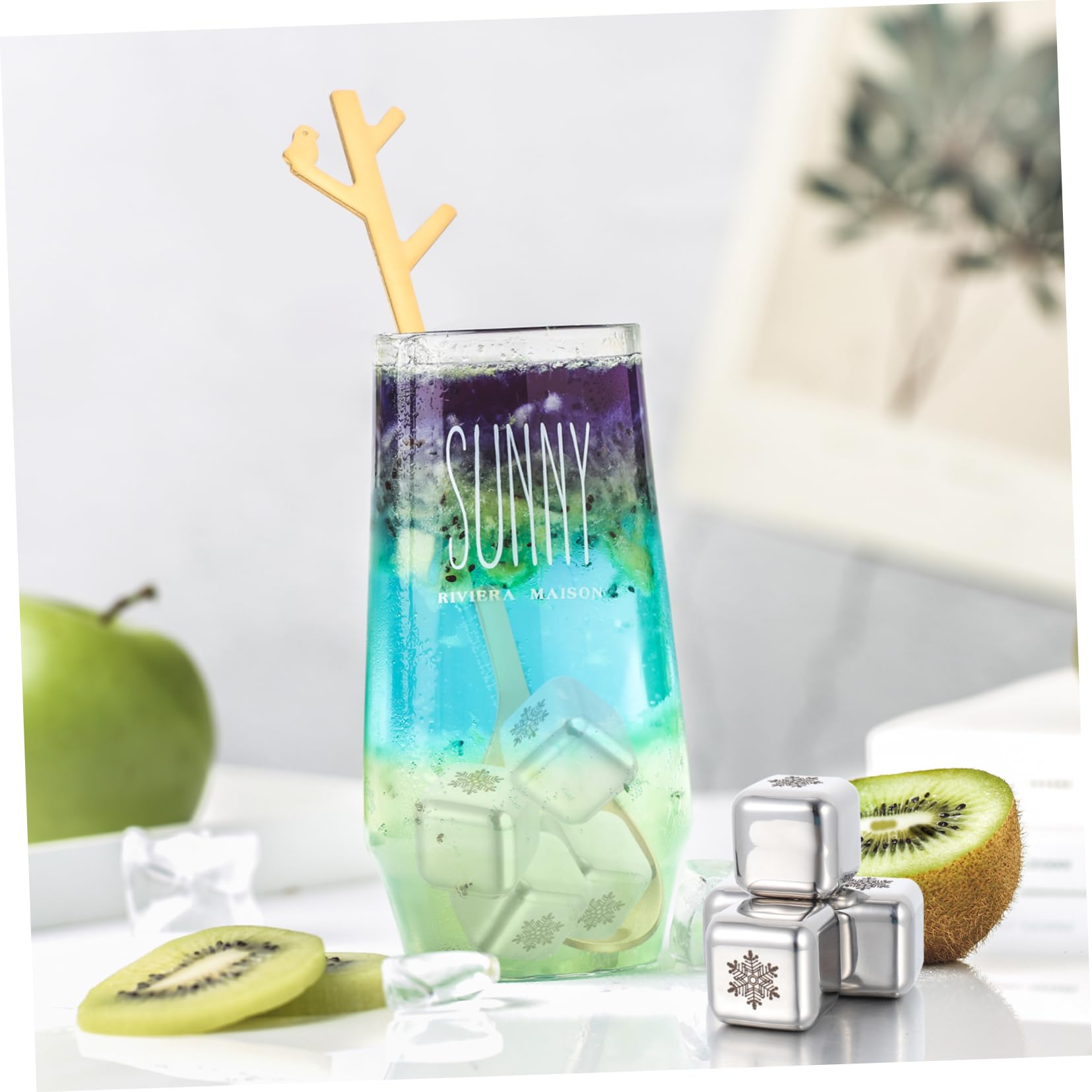 Mobestech 1 Set Stainless Steel Wine Chiller Quick for Whisky Bar and Party Use Chilling Stones for Optimal Temperature Control Without Flavor Alteration