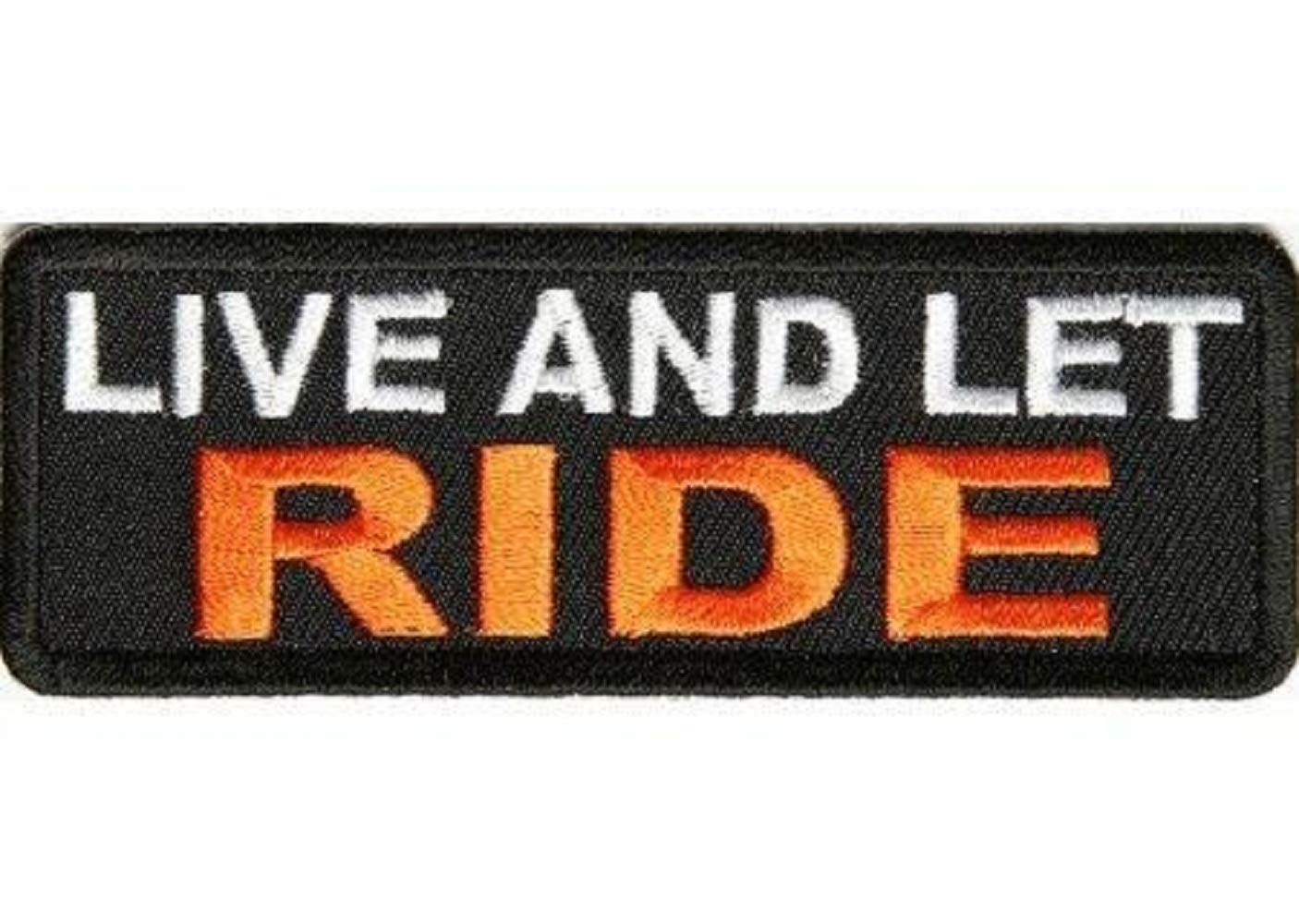 Sponsored Ad - Unique Embroidered Iron & Sew on Patch (Live and Let Ride, Multicolor) 4x1.5 inches