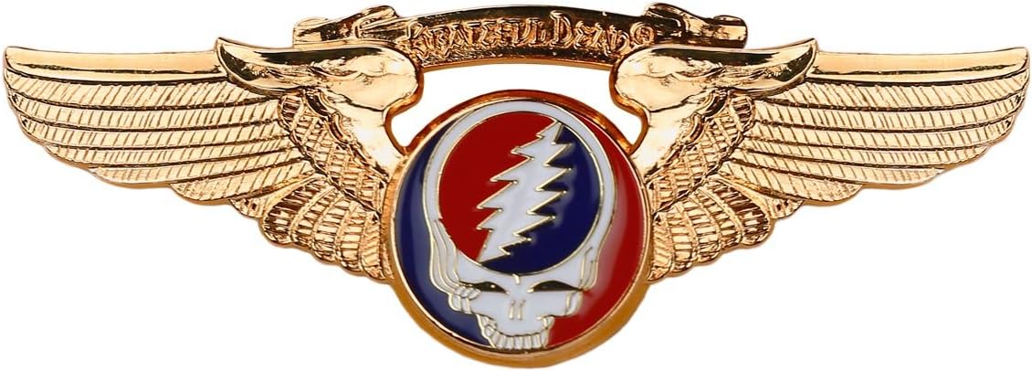 Grateful Dead® Steal Your Face Pilot Wing Pin – Officially Licensed 1.5" Cast Metal Rockwings Lapel Pin