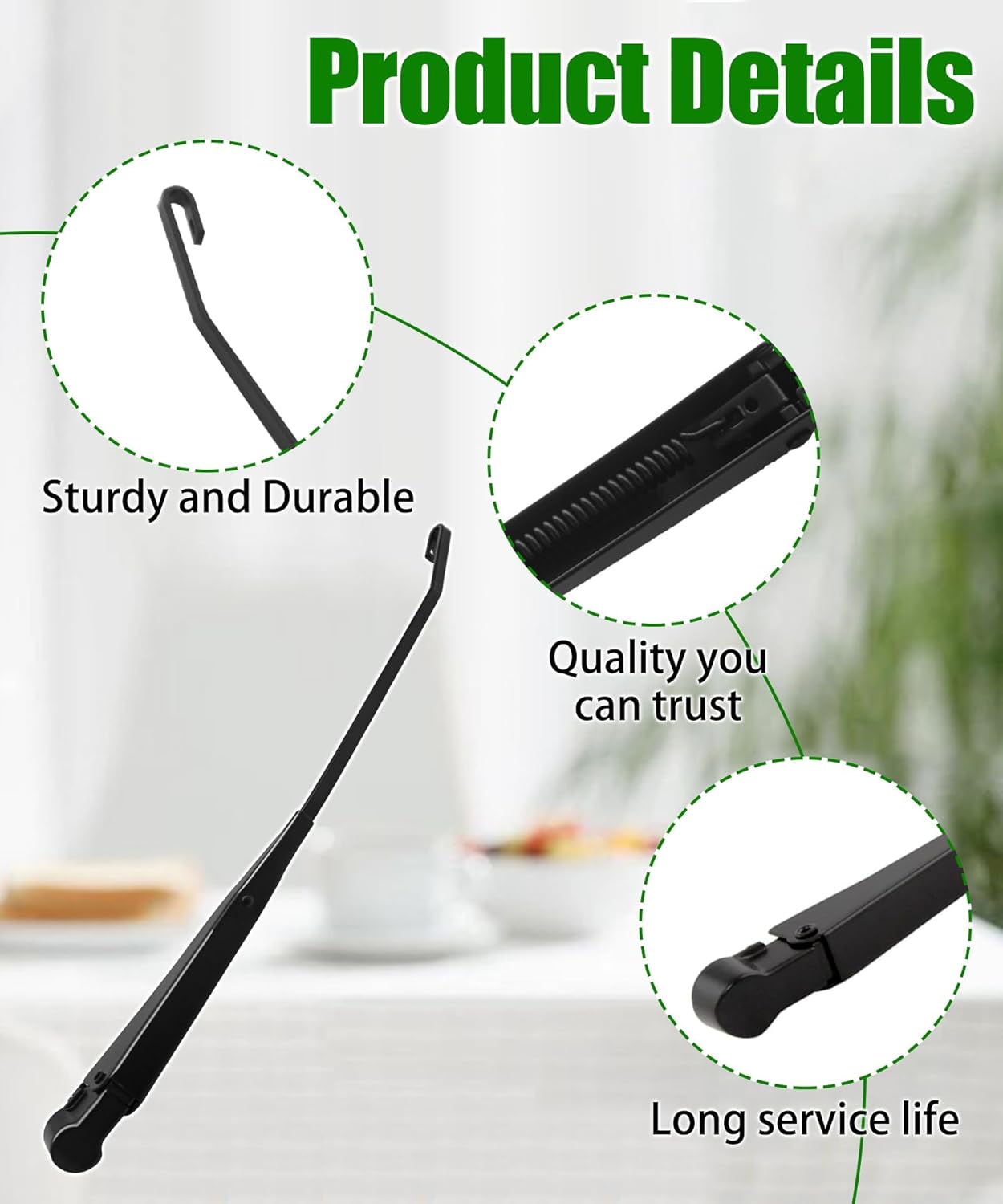 1 Pair Front Windshield Wiper Arm Replacement Kit Compatible With 91-99 Ford Bronco F150/F250/F350/F450, Left and Right Wiper Arm Replace 42631 F1TZ17526AA F4TZ17526A