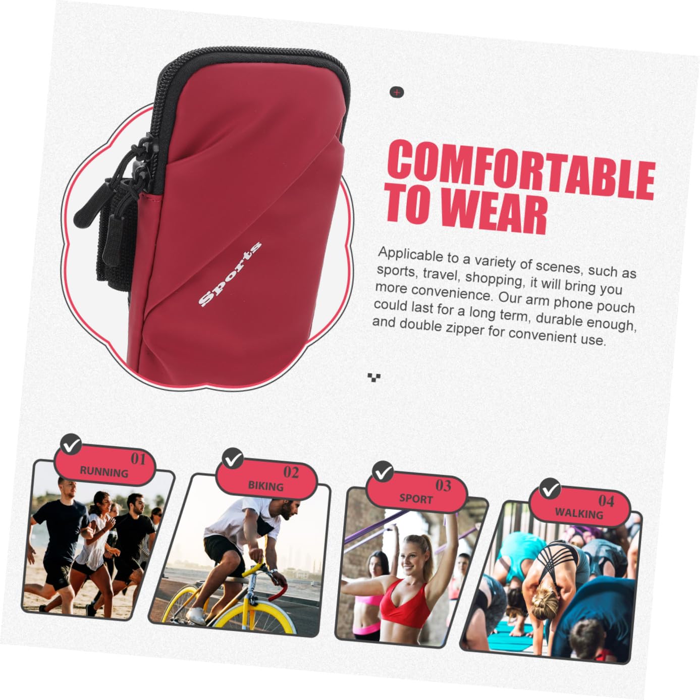 DOITOOL Lot De 3 Brassards De Rangement pour Téléphone Portable De Rangement pour Brassard D'entraînement Pochette De pour Bras De Course