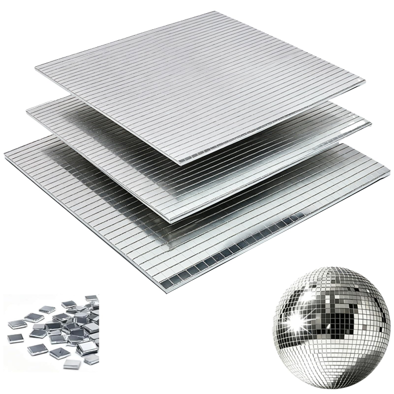 Azulejos de espejo de mosaico para bola de discoteca y manualidades caseras