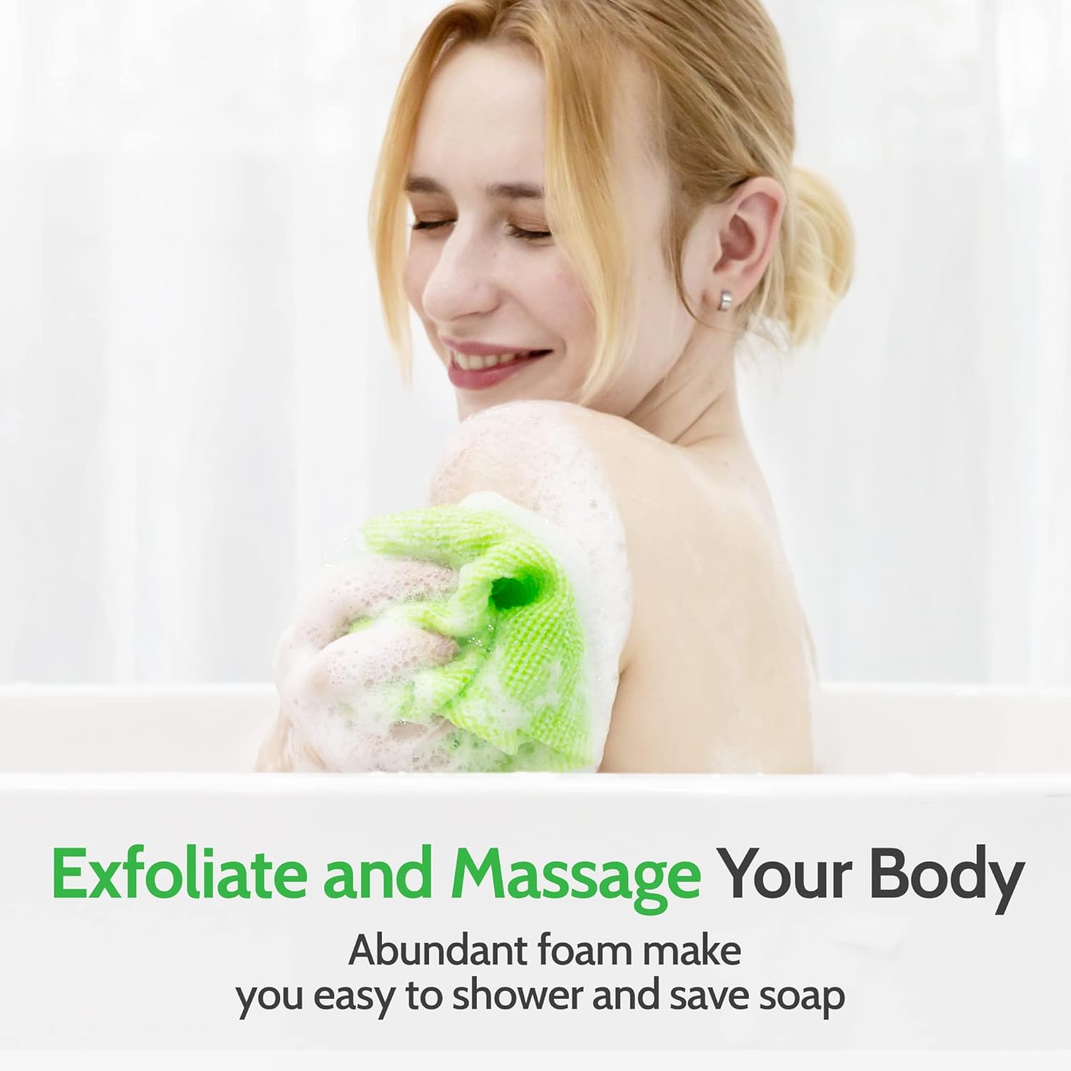 Modu 4 PCS Long Exfoliating Washcloth - African Bath Net Sponge Loofah Japanese Washcloth Body & Back Scrubber for Shower, Deep Cleansing (Pink, Sky Blue, Yellow, Green) - Image 6