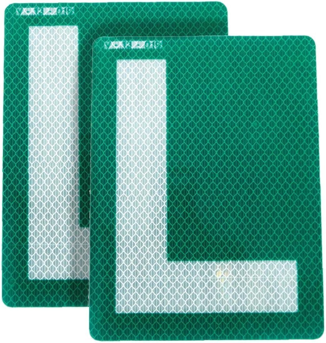 Autodomy Placa L Novel Cristales Tintados Pack 2 Unidades | Pegatina L Homologada Exterior | L para Lunas Tintadas es Reflectante | Homologada por la DGT
