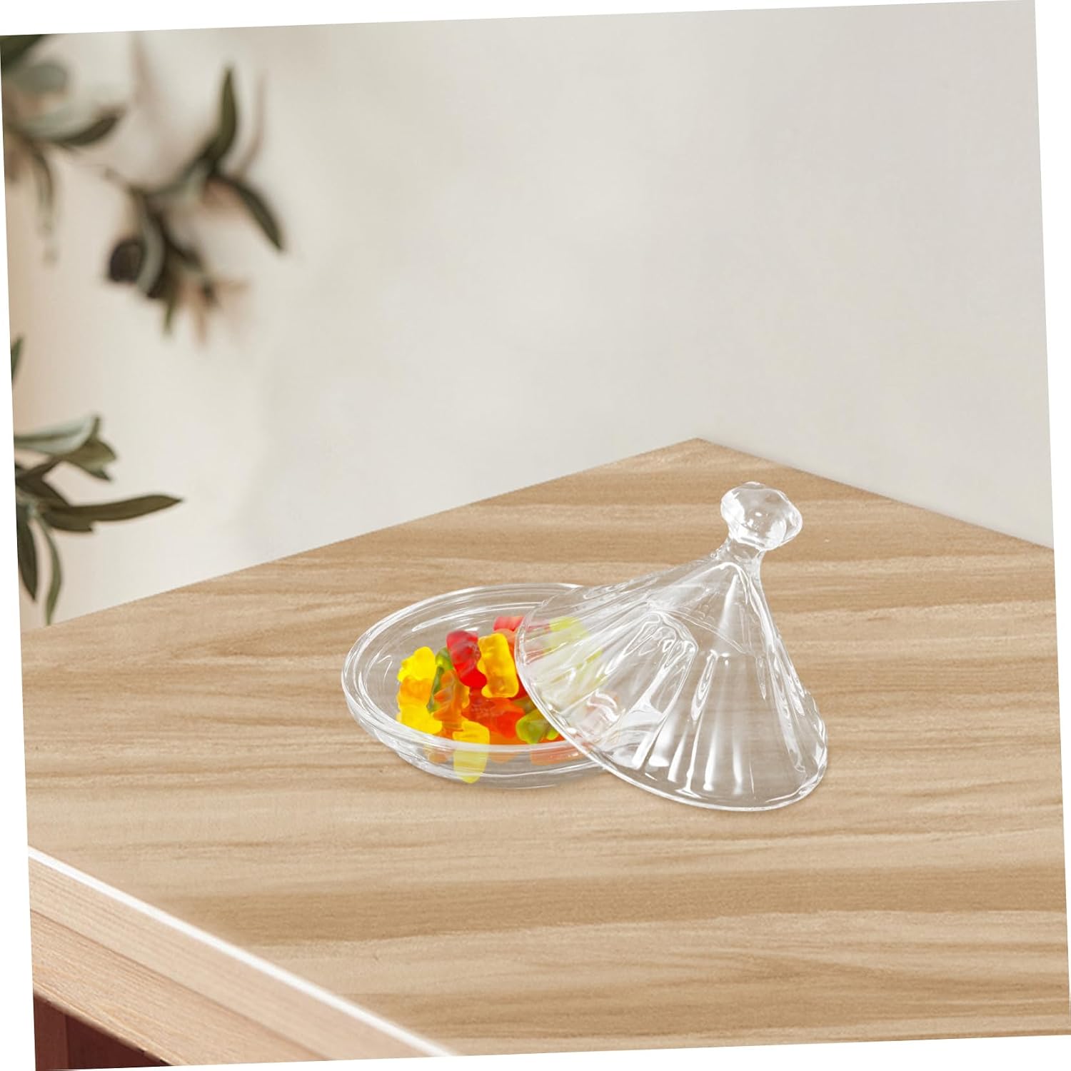 ULTECHNOVO Glass Candy Dish with Lid for Candies and Tea, Retro