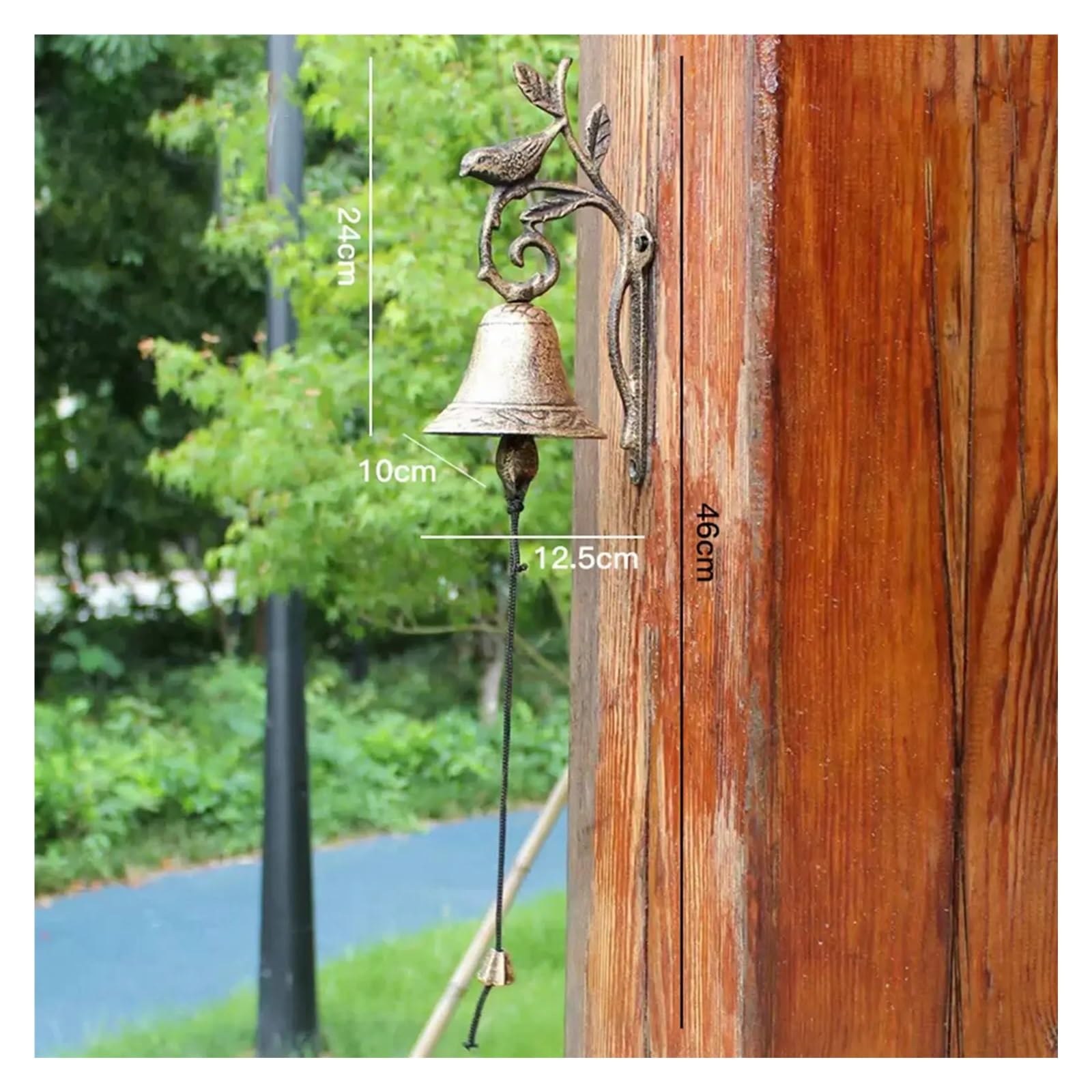 Campana de cena hierro fundido para Decoración | Timbre for jardín, patio, hogar