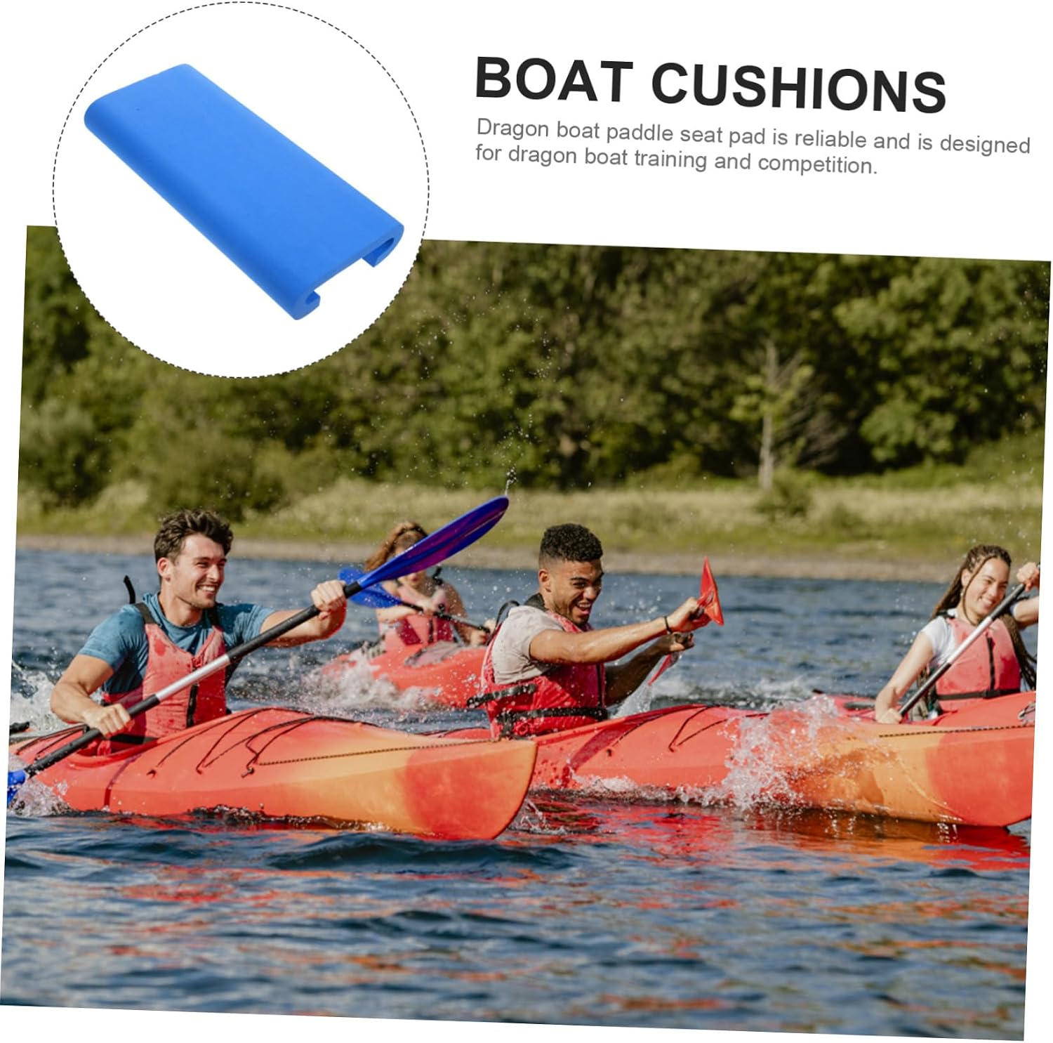 BESPORTBLE Dragon Boat Cushion Dragon Boat Racing Inflatable Kayak Pad Fishing Pad Flotation Swim Belt Machine Seat