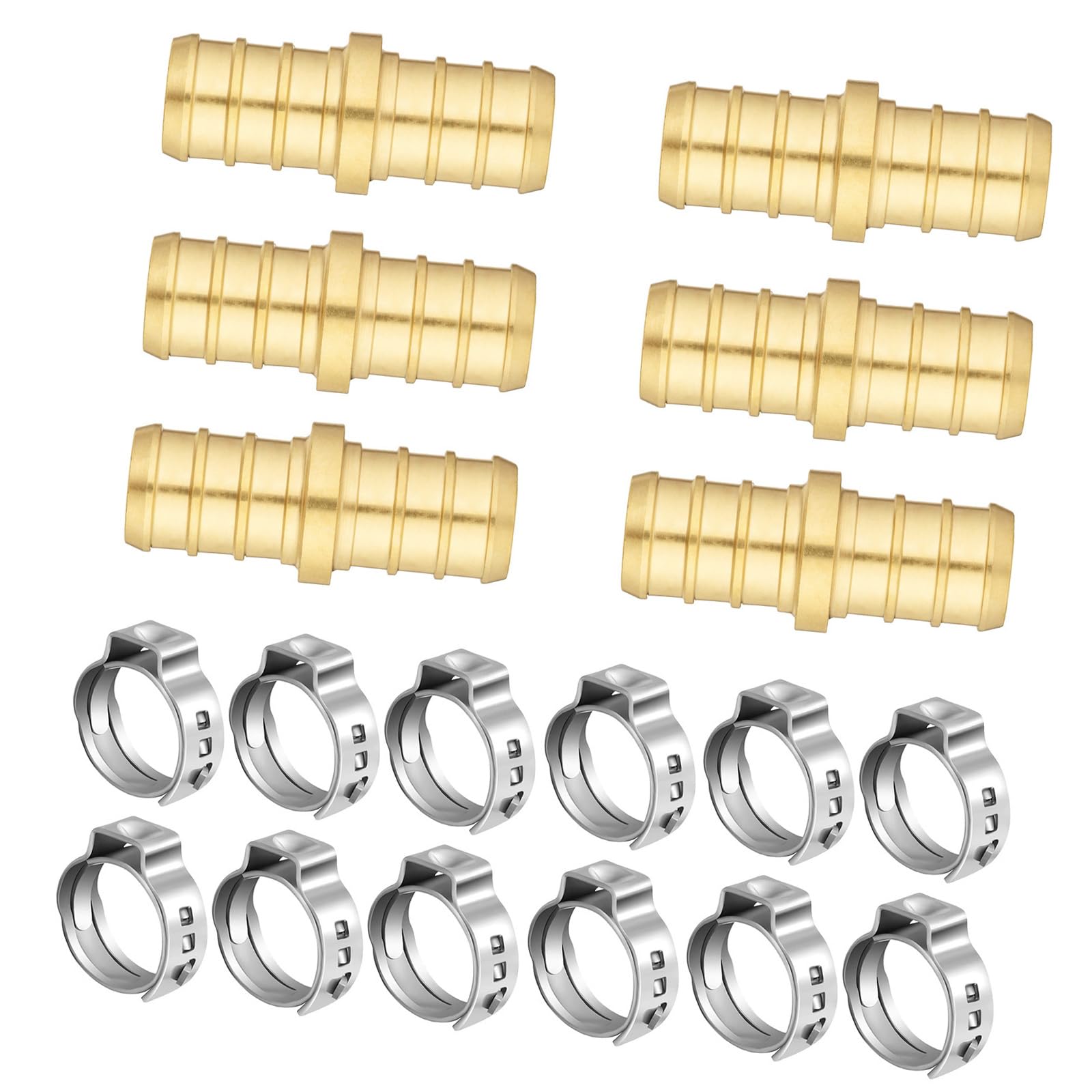 Hdoytxxm 6 Direct 12 Clamps Impermeable Bronze Rustless Clamps Piping Couplings For Home Industrial Use Pipe Couplings Set