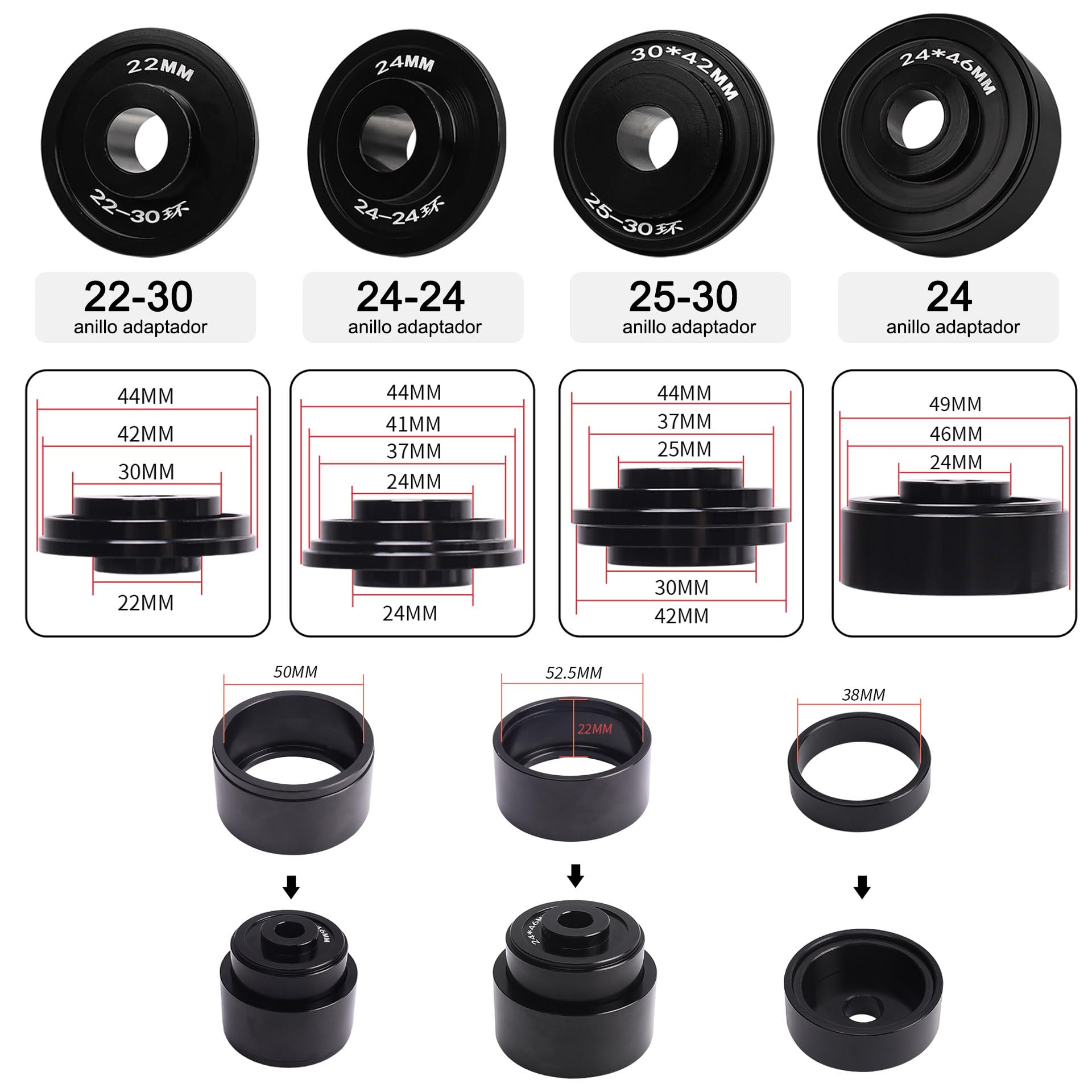 Mimoke Kit de Parte Inferior de Bicicleta para Instalar y Quitar el Soporte Herramienta Profesional para rodamiento Interior BB86 BB30 BB91 BB92 PF30