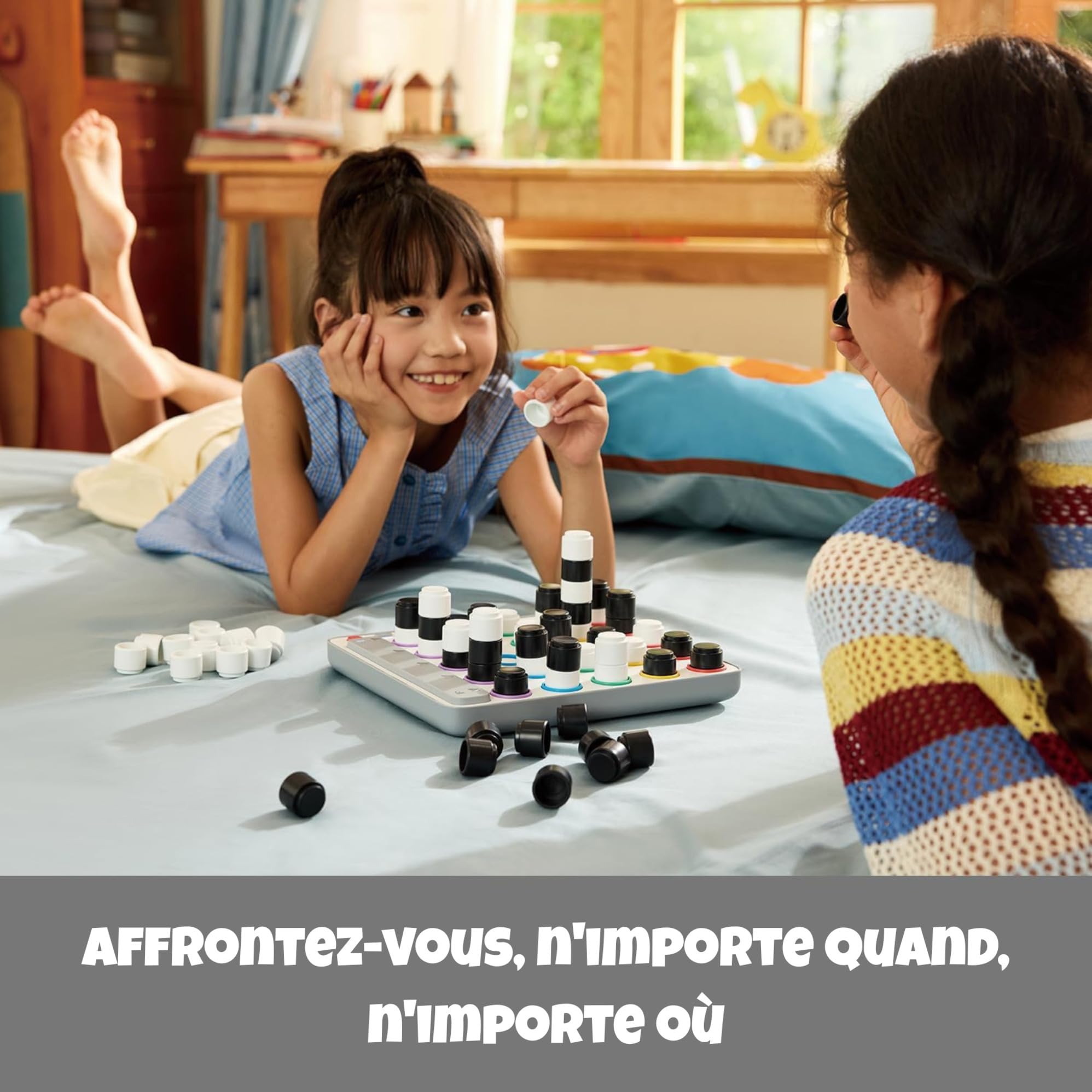 GiiKER Smart Four, Jeu de 4 en Ligne 3D alimenté par l'IA, Jeux de société de stratégie avec Arbitre intégré pour 1 à 2 Joueurs, Jeux de Voyage pour Les 6 à 12 Ans et Plus, Cadeau d'anniversaire