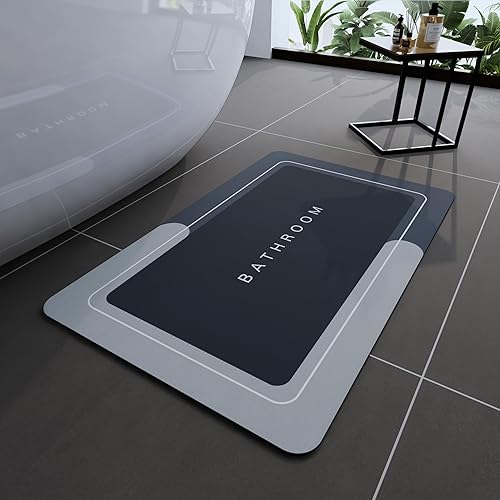 Miniatura 1 de Tapetes de baño de 20 x 32 pulgadas, tapete mágico modernizado de goma antideslizante de secado rápido, absorbente, alfombra de baño para ducha