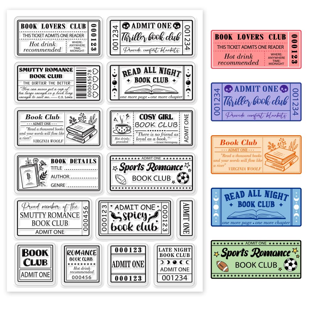 Amazon.co.jp: INFUNLY 本 クリアスタンプ 本 クラブ シリコンスタンプ