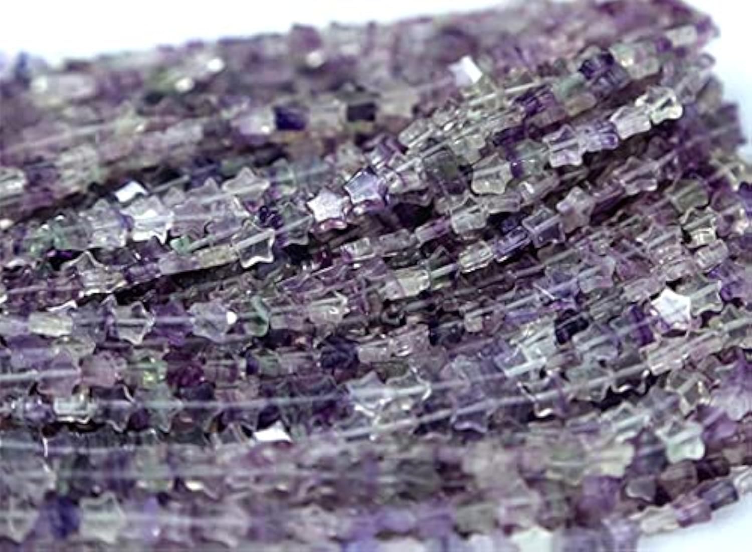 Fluorite violette naturelle 6mm perles étoiles de qualité joaillerie LKBEADS