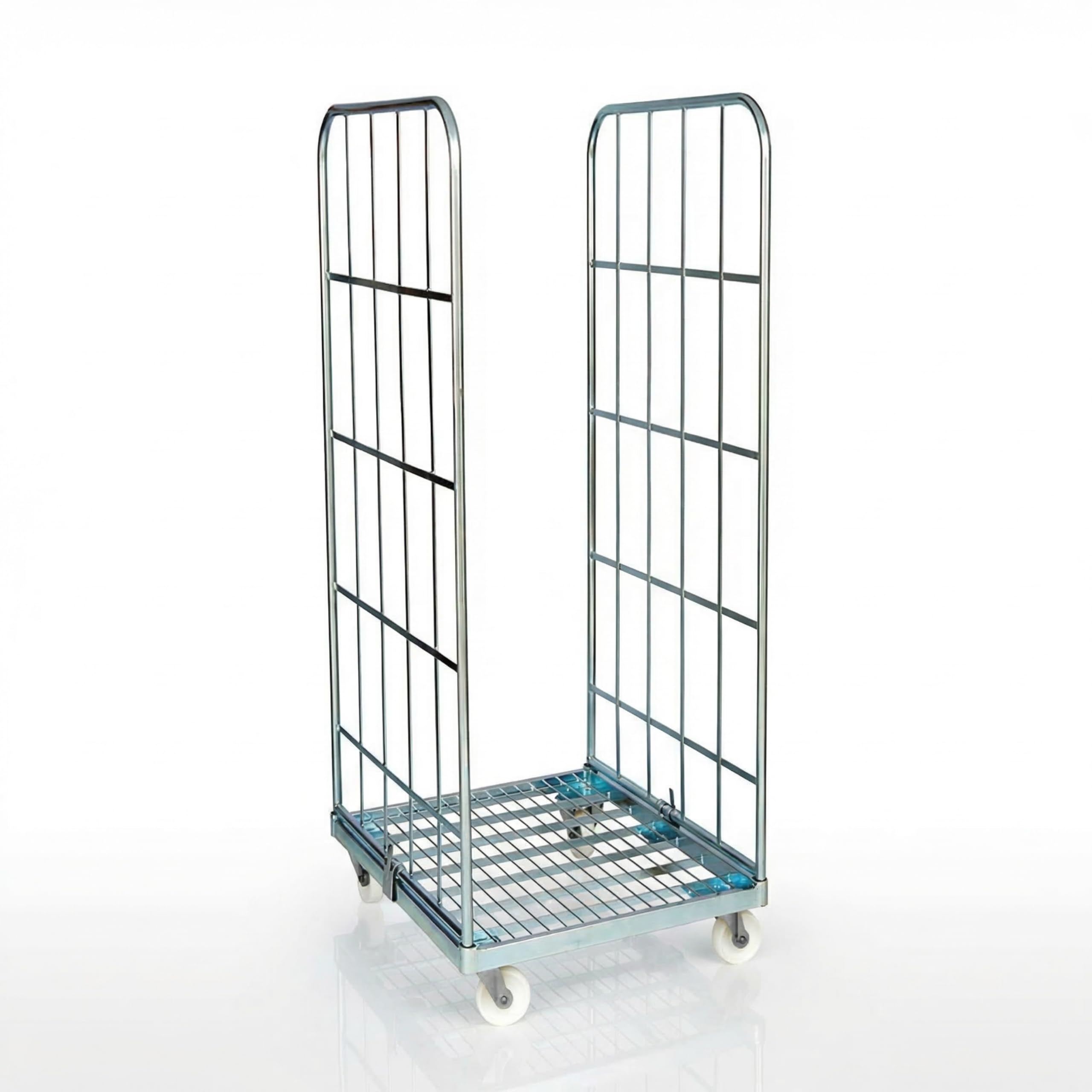 Stahlrollbehälter 1460 – 2-seitiger Gitterwagen mit 500 kg Traglast – Maße 710 x 800 x 1640 mm – Cr3-verzinkter Transportwagen für Lager, Logistik & Einzelhandel – Robuster Rollwagen