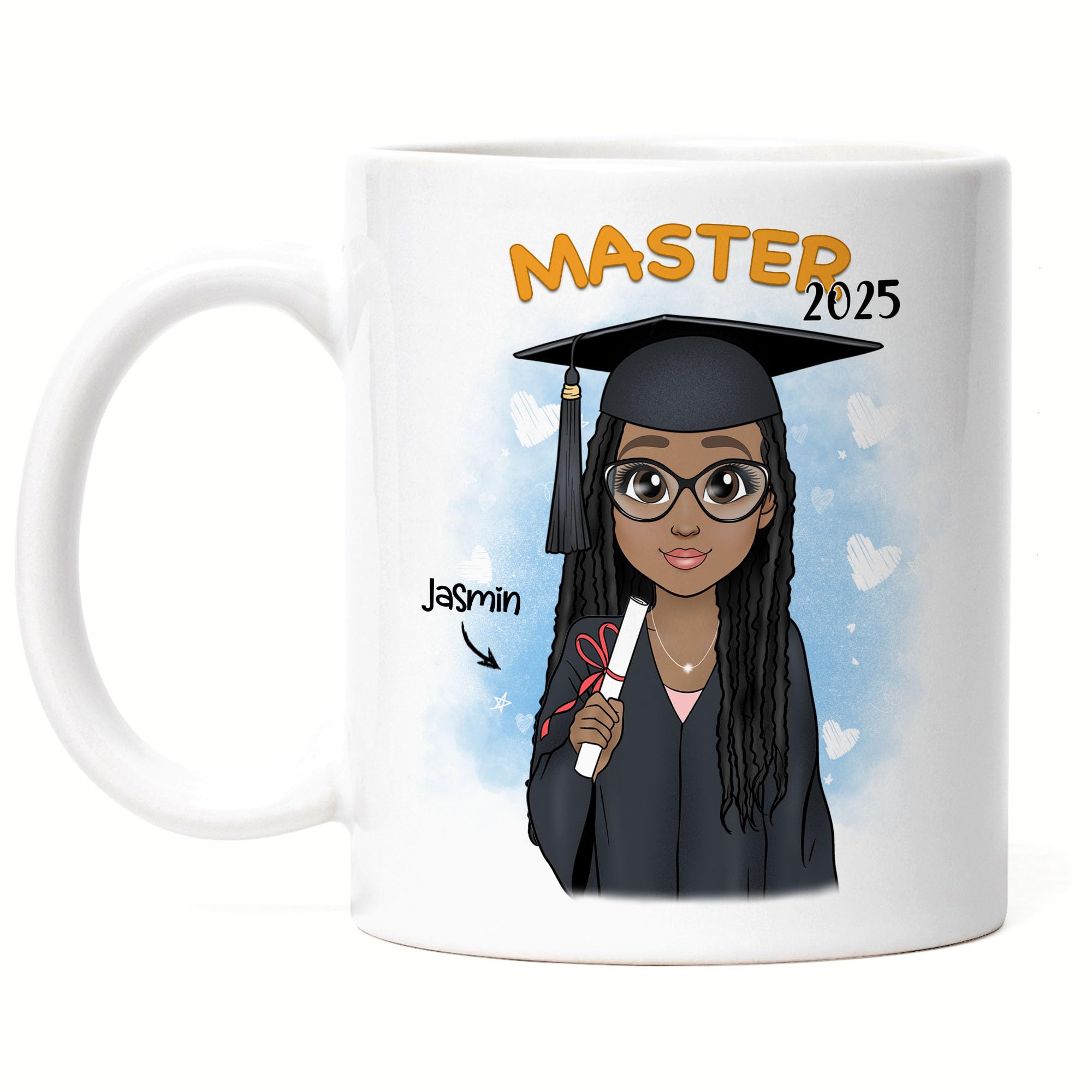 Personalisierte Abschluss-Tasse 2025 – Geschenk Für Bachelor, Master, Doktor Mit Namen