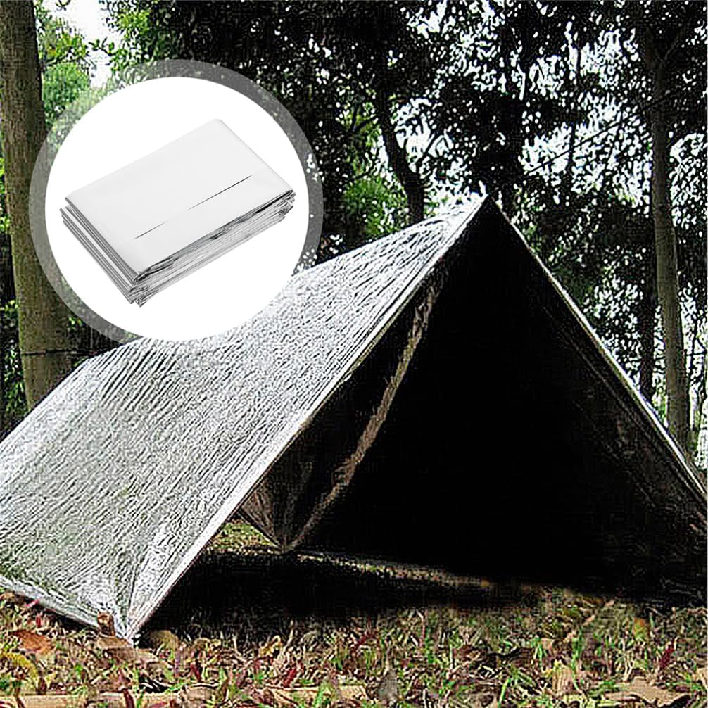 VANZACK 4pcs Emergency Survival Blanket Portable Insulation for Outdoor Hiking Windproof Thermal for Camping and Weather Conditions