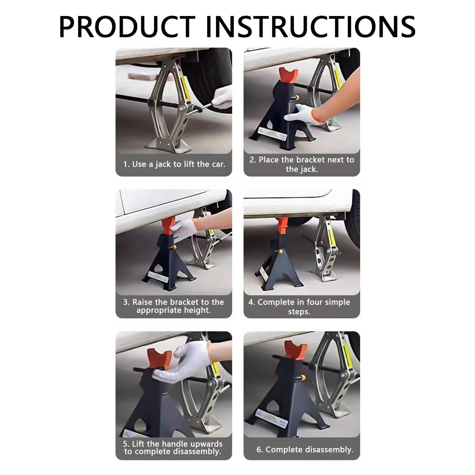 Caballetes 3 Toneladas 3/6 Toneladas Trabajo Pesado Altura Ajustable Con | Soporte Altura Ajustable para Remolque Camiones Automóvil Cortacésped SUV Motocicleta Tractor Reparació