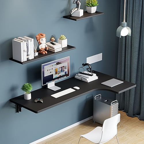 Mesa plegable de esquina para computadora, mesa de hojas colgantes para montaje en la pared, escritorio flotante para laptop, doble soporte para