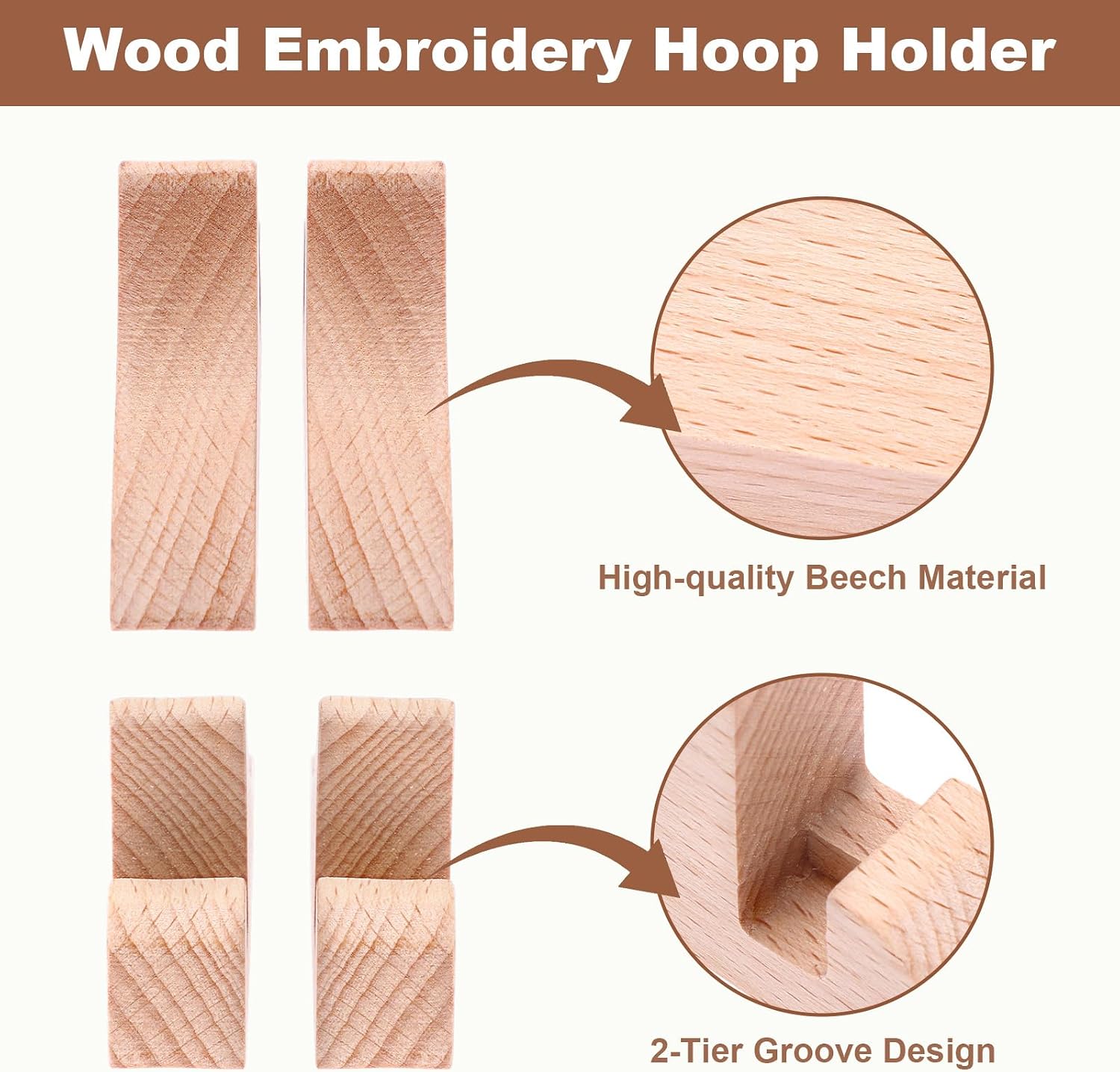 OwnMy Embroidery Frames for Display, 3 Left 3 Right Embroidery Hoop Stands