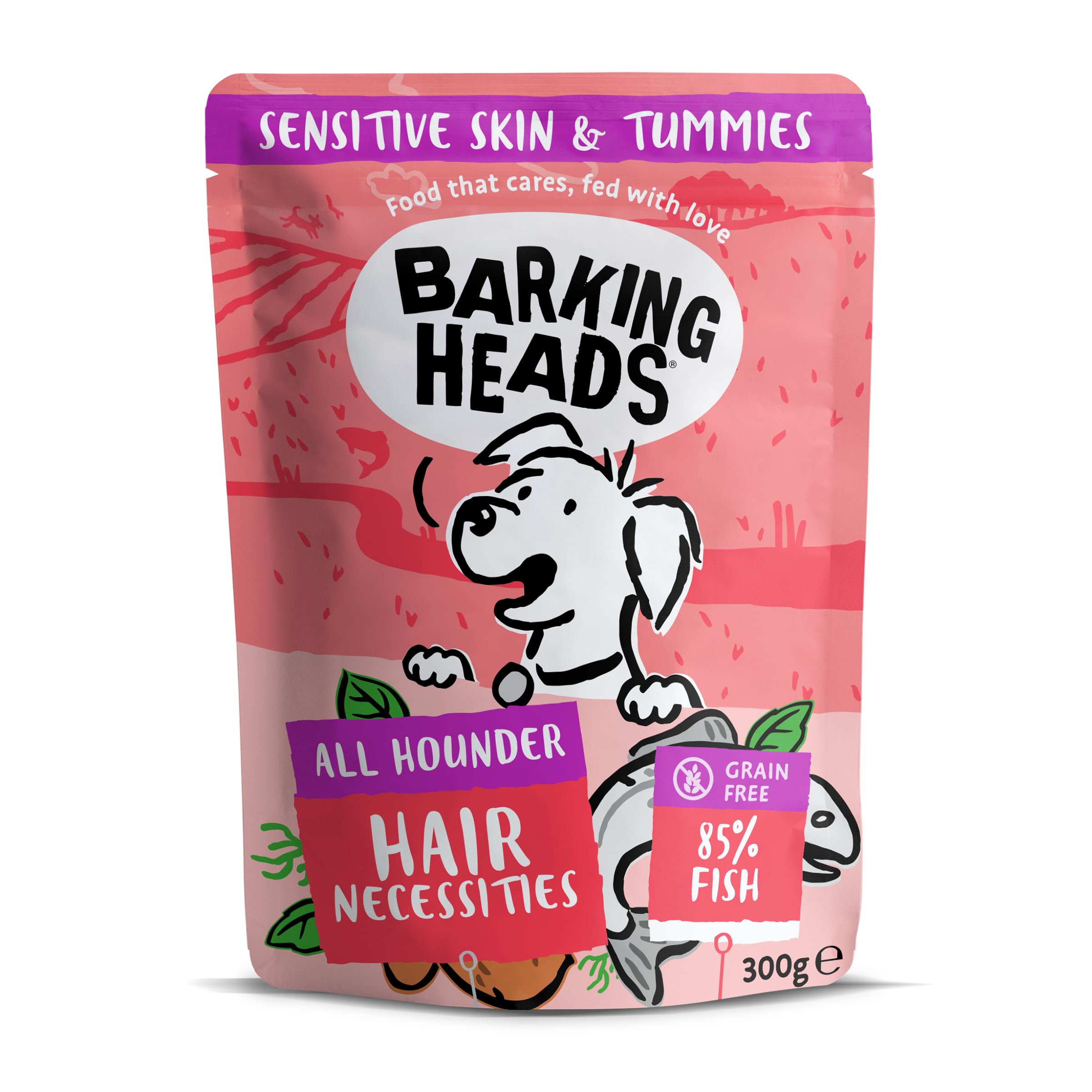 Barking Heads Wet Dog Food - Pooched Salmon - Salmon & Sardine - No Artificial Flavours - Grain-Free Recipe (10 x 300 g)