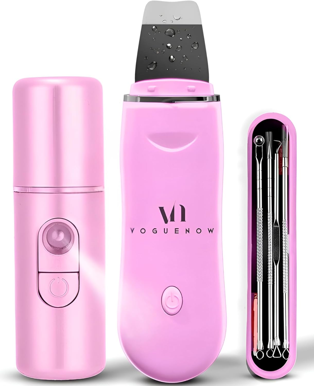Skin Scrubber Face Spatula (Set of 3) – Deep Cleansing Blackhead Remover with Facial Mist Sprayer & Extraction Toolkit – Ultrasonic Skin Scrubber with Pore Extractor & Serum Infuser- Face Scraper Kit Skin Scrubber Face Spatula (Set of 3) – Deep Cleansing Blackhead Remover with Facial Mist Sprayer & Extraction Toolkit – Ultrasonic Skin Scrubber with Pore Extractor & Serum Infuser- Face Scraper Kit