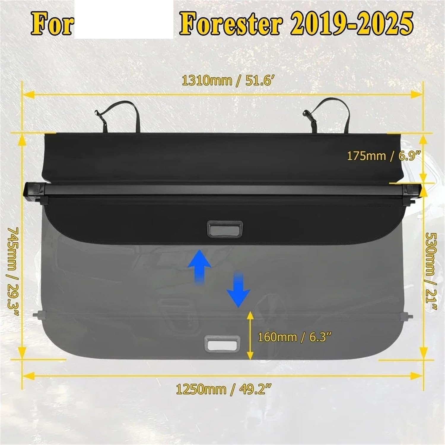 Car Rear Trunk Cargo Cover Compatible with Subaru Forester 2014-2025 Retractable Curtain Tail Box Storage Rack Board Privacy Shield(for 2019-2025)
