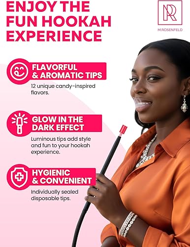 Miniatura 2 de Candy Hookah Tips  12 piezas que brillan en la oscuridad Jolly Tips  Puntas de cachimba envueltas individualmente accesorios de chupeta  12