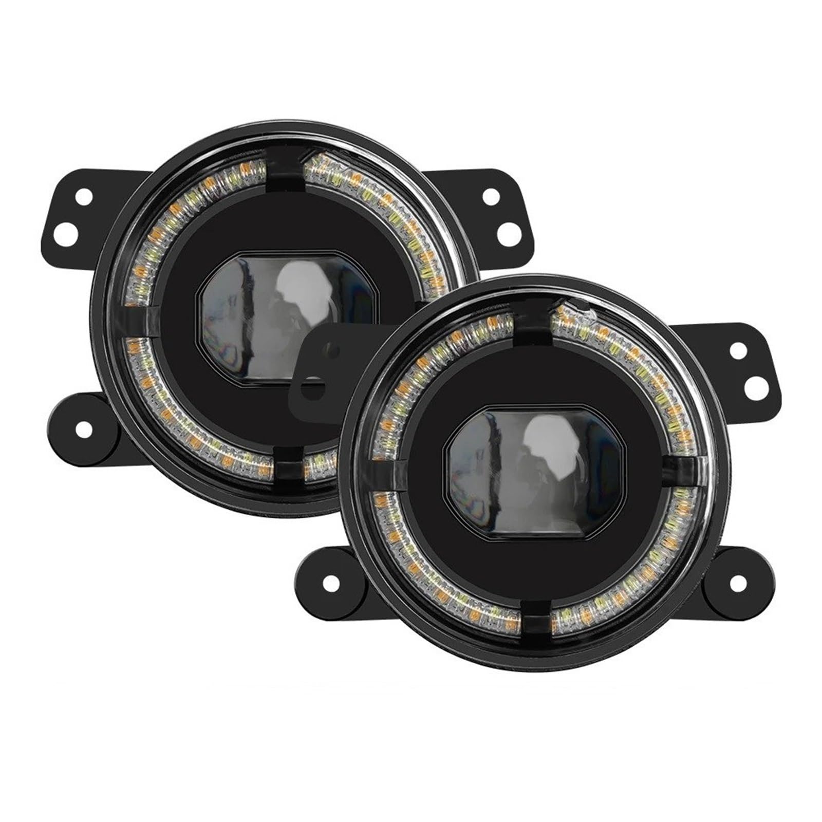 Motocicleta redondo Faros Antiniebla LED Redondos Magnum 2 X 4 Pulgadas Para Wrangler JK 2007-2017, Luces Conducción Delanteras Todoterreno