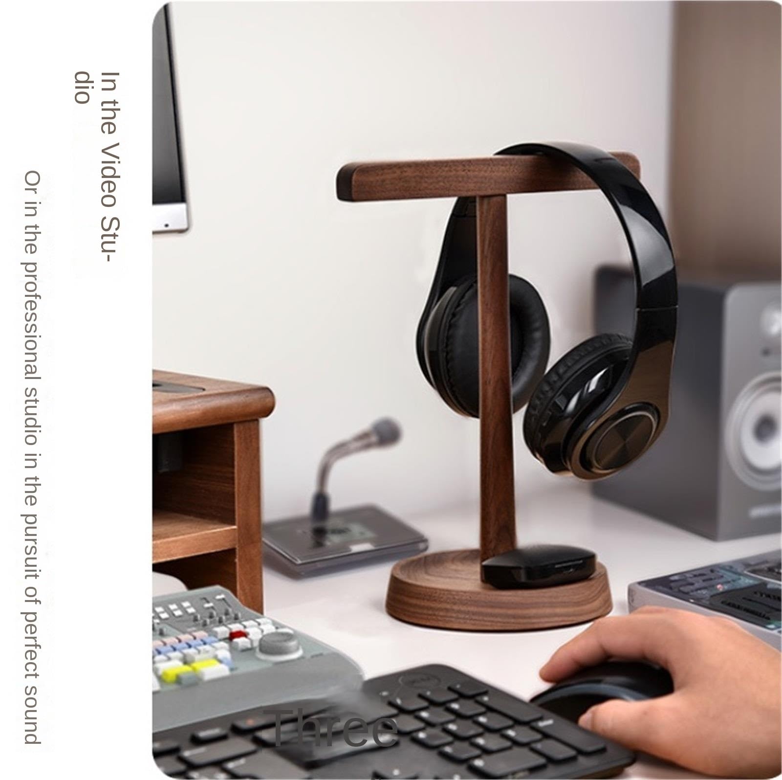 Supporto Per Cuffie Porta Cuffie Supporto For Cuffie In Noce For Da Tavolo In Legno Display Gancio Creativo For Auricolari Organizzare