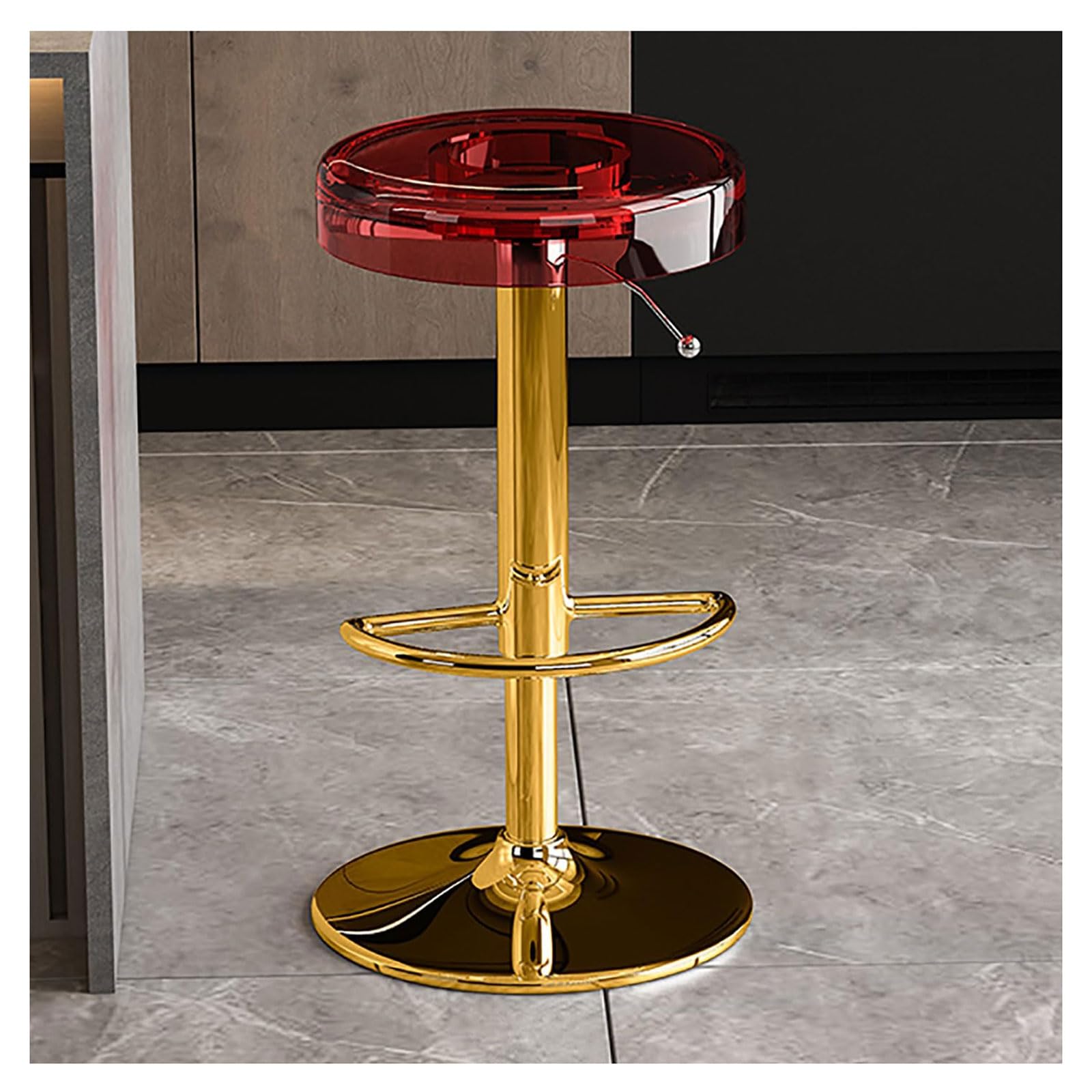 Taburetes Altos De Cocina Acrílicos, Taburetes De Bar, Sillas De Bar, Taburetes Giratorios Ajustables En Altura, Sillas Altas De Cocina (62-82 Cm, 24,5-32,3 Inch)