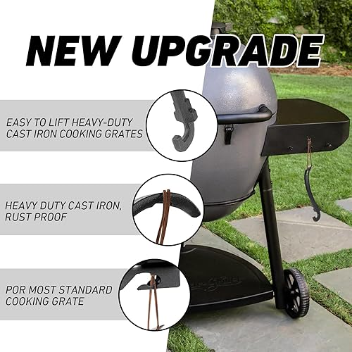 Miniatura 5 de Agarrador elevador para parrilla de parrilla, herramienta de mango elevador de rejilla de cocina, para la mayoría de parrillas de hierro fundido de