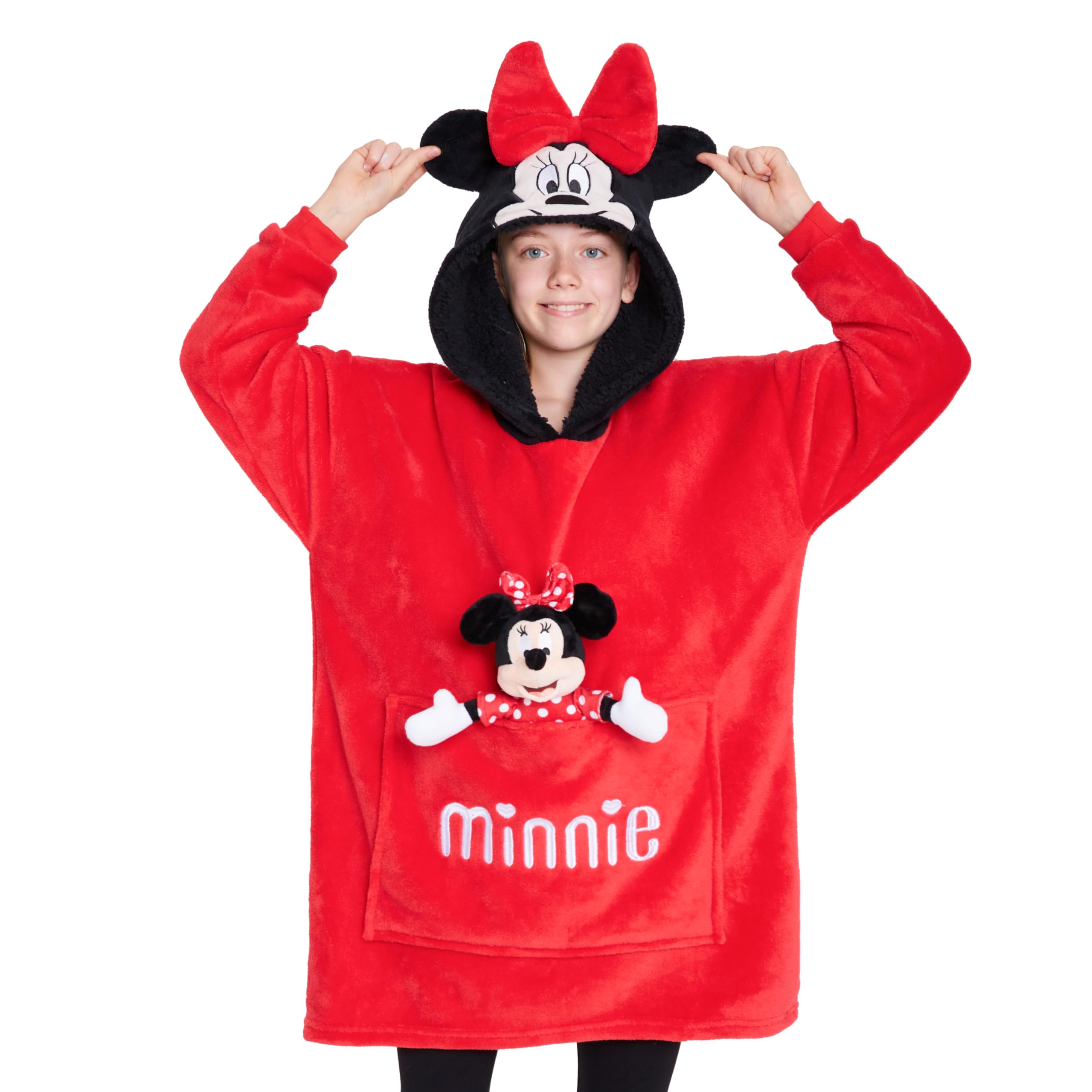Disney Stitch Felpa Coperta per Bambine - Felpa Oversize in Pile con Cappuccio Bambina Ragazze Angel Minnie Mickey IH Oh